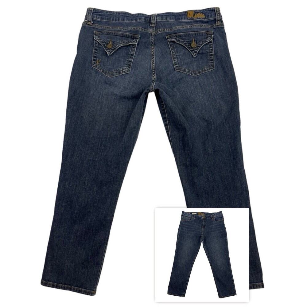 Kut From The Kloth Bardot Crop Jeans Womens 14 Skinny Boyfriend Flap Pockets
